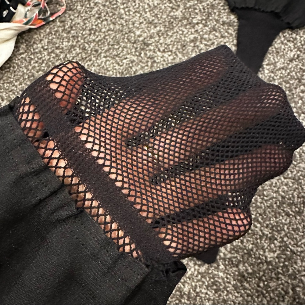 Victoria’s Secret Over the knee sheer fishnet Black tights